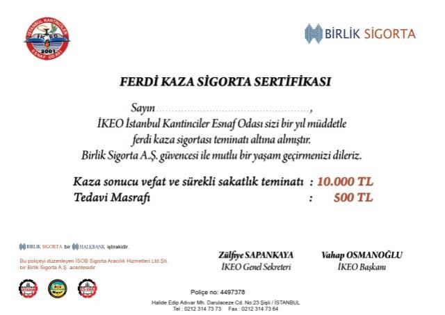 Ferdi Kaza Sigortası Teminatı